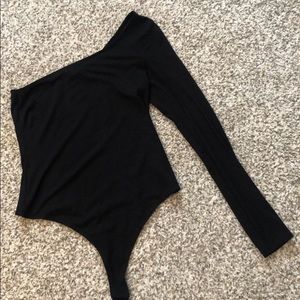 ASOS BLACK ONE SHOULDER BODYSUIT